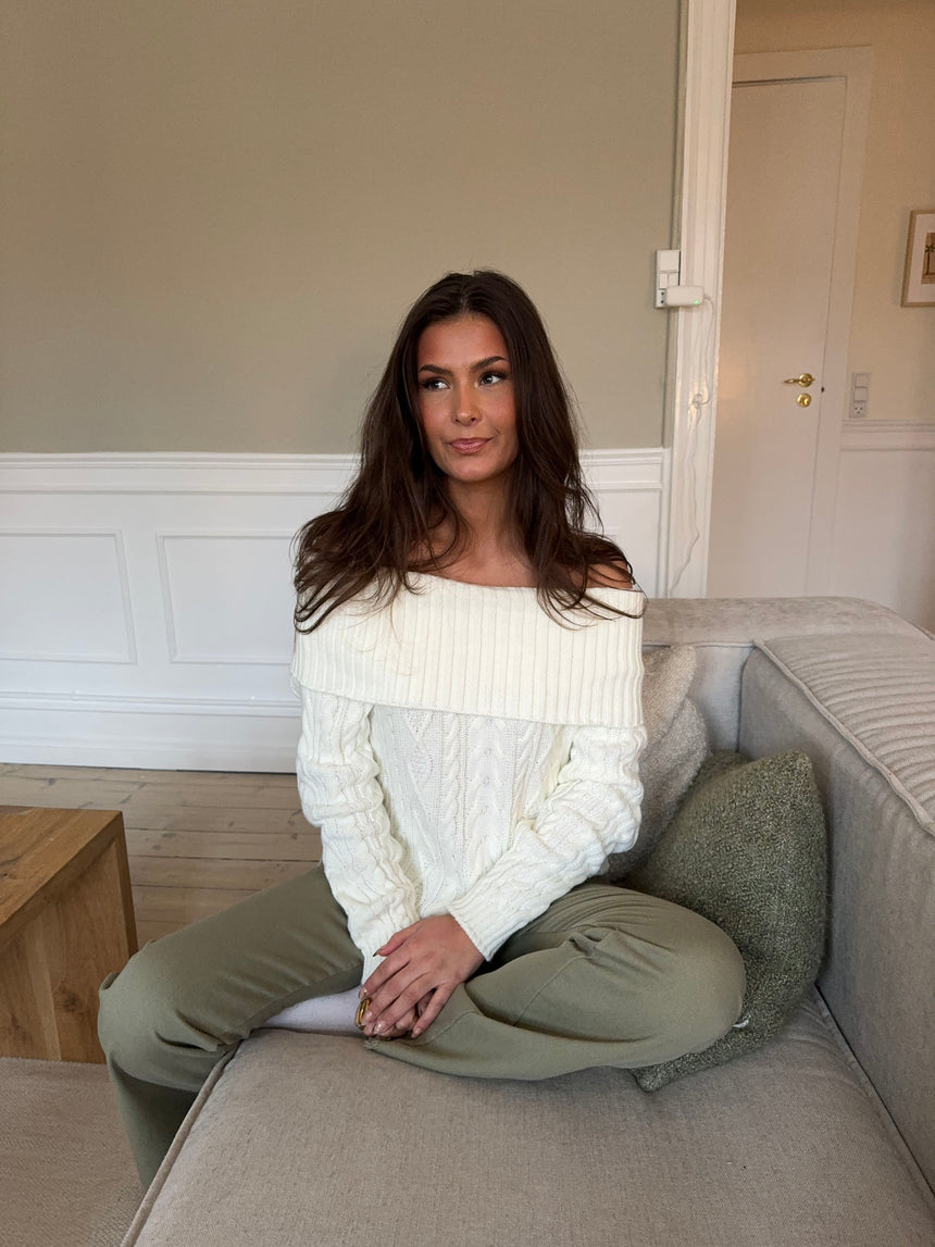 Theresa off-shoulder strik - Off-white