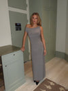 Mina one shoulder maxi kjole - Taupe