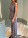 Mina one shoulder maxi kjole - Taupe