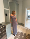 Mina one shoulder maxi kjole - Taupe