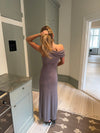 Mina one shoulder maxi kjole - Taupe