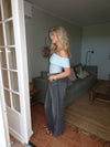 Victoire off shoulder top i mesh - Lyseblå