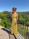 Andie off shoulder satin kjole - Gul