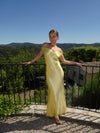 Andie off shoulder satin kjole - Gul
