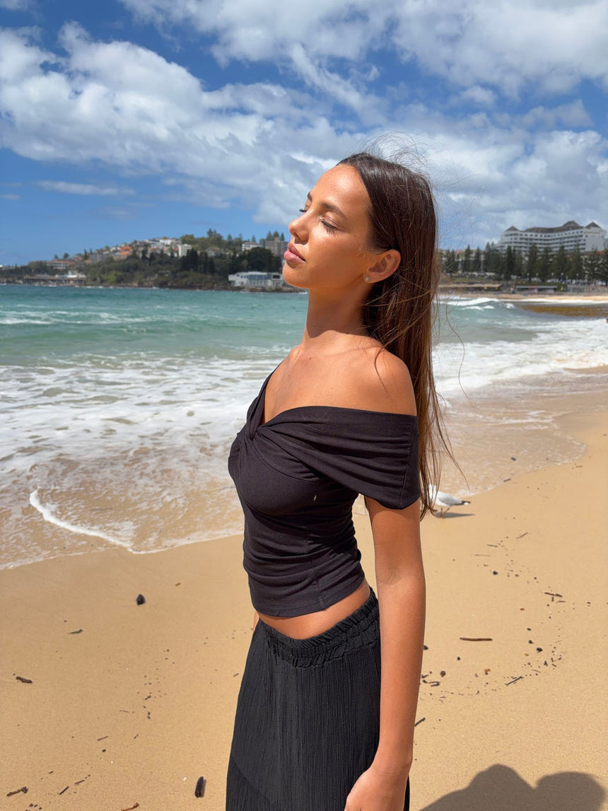 Abigail off shoulder top - Sort