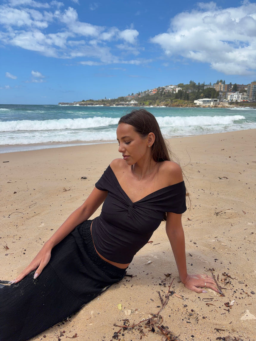 Abigail off shoulder top - Sort