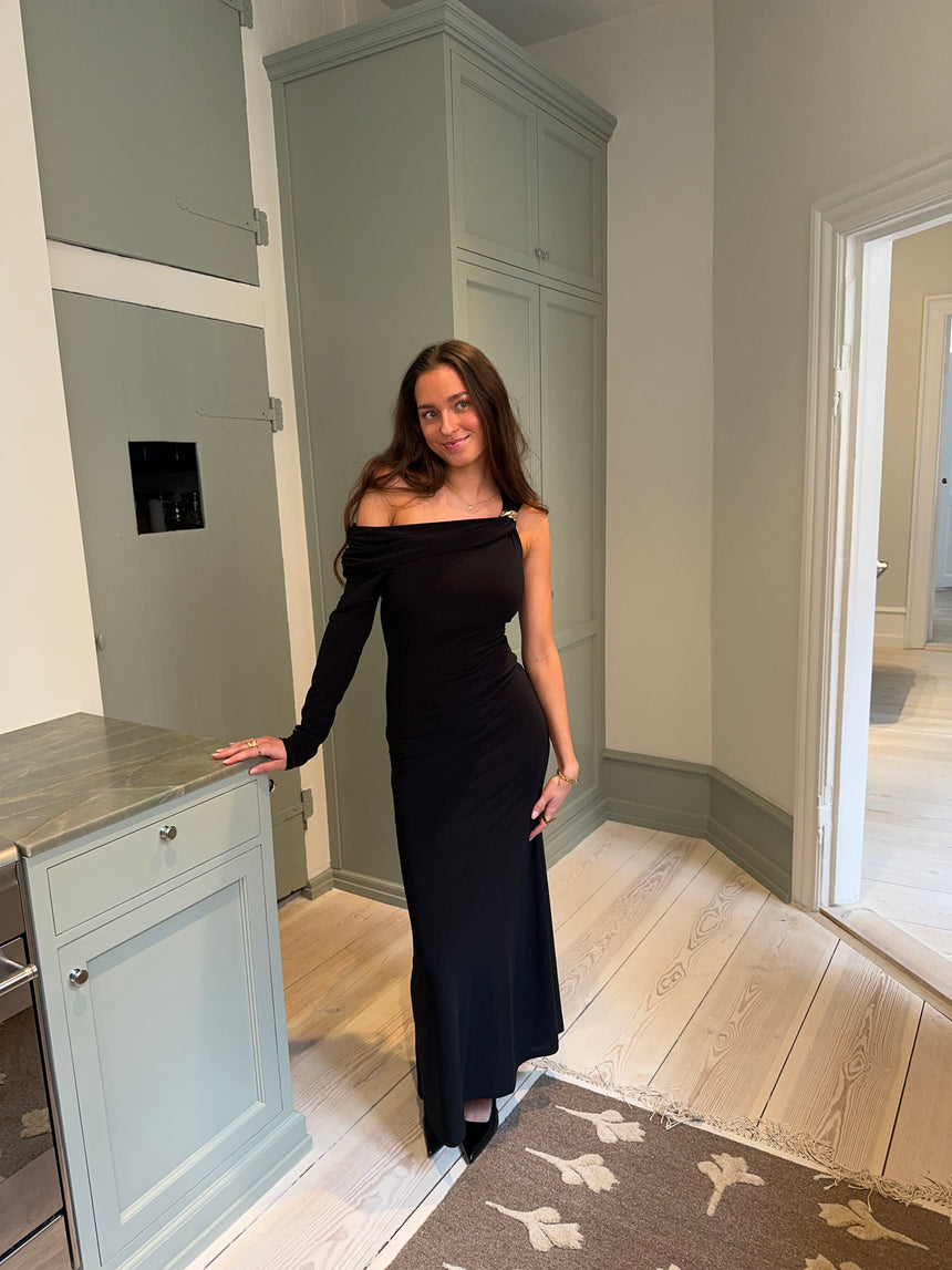 Linea one shoulder kjole - Sort