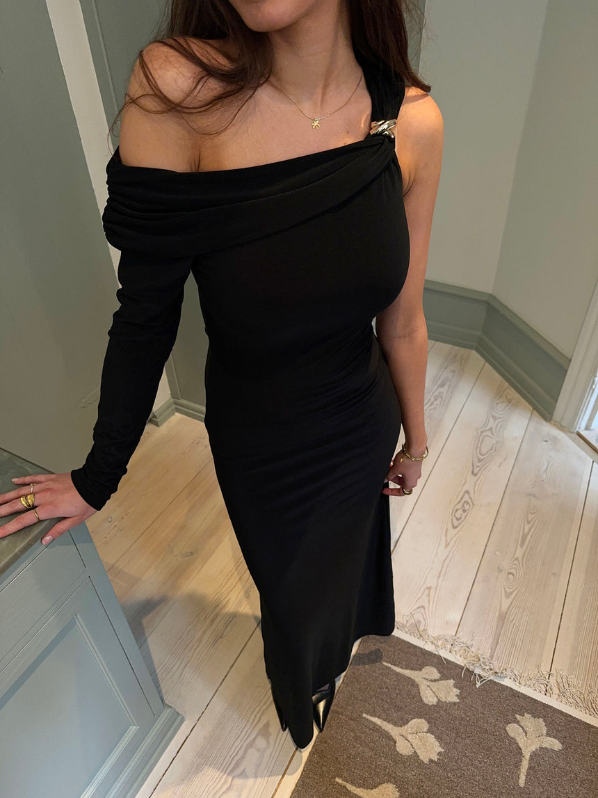 Linea one shoulder kjole - Sort