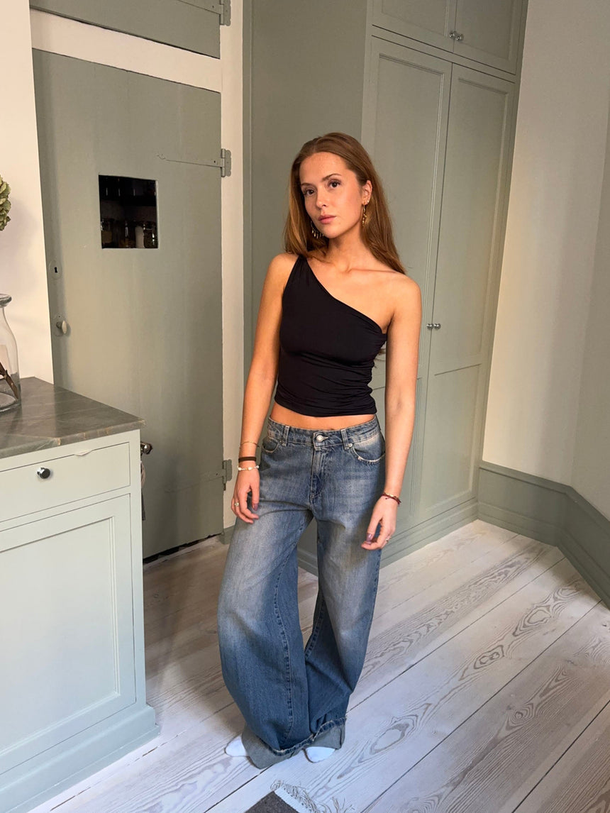 Larna one shoulder top - Sort