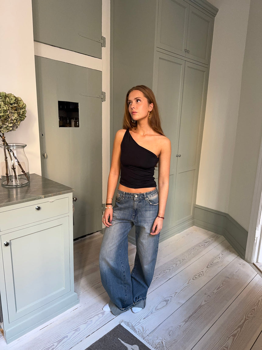 Larna one shoulder top - Sort