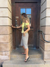 Tanua one shoulder top med smock - Gul