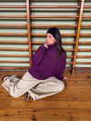 Valdamara oversized striktrøje med turtleneck - Lilla
