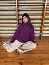 Valdamara oversized striktrøje med turtleneck - Lilla