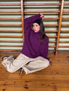 Valdamara oversized striktrøje med turtleneck - Lilla