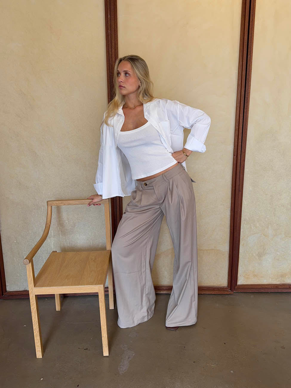 Camilla oversized suitbukser - Beige