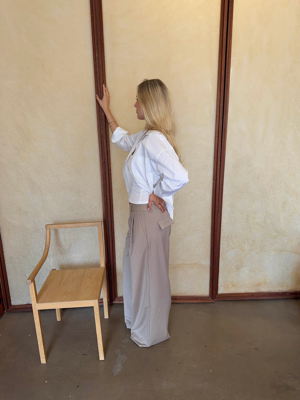 Camilla oversized suitbukser - Beige