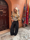 Zinnia oversized t-shirt - Gul/grå