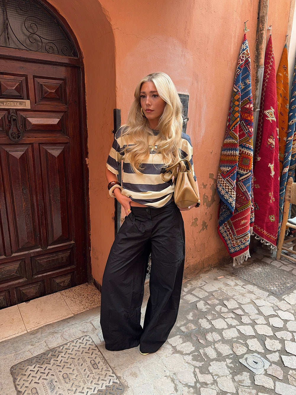 Zinnia oversized t-shirt - Gul/grå