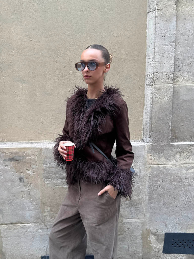 Belindina pelsjakke - Brun