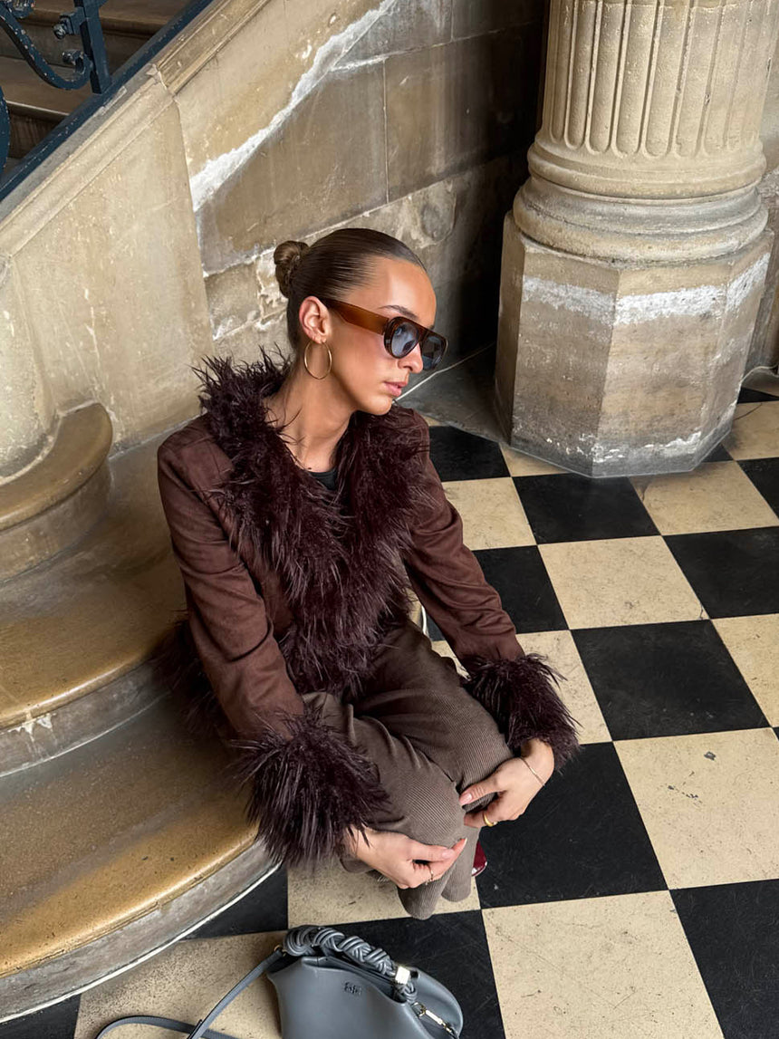 Belindina pelsjakke - Brun