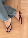 Pepita sandal med hæl og polkaprikker - Sort/Hvid
