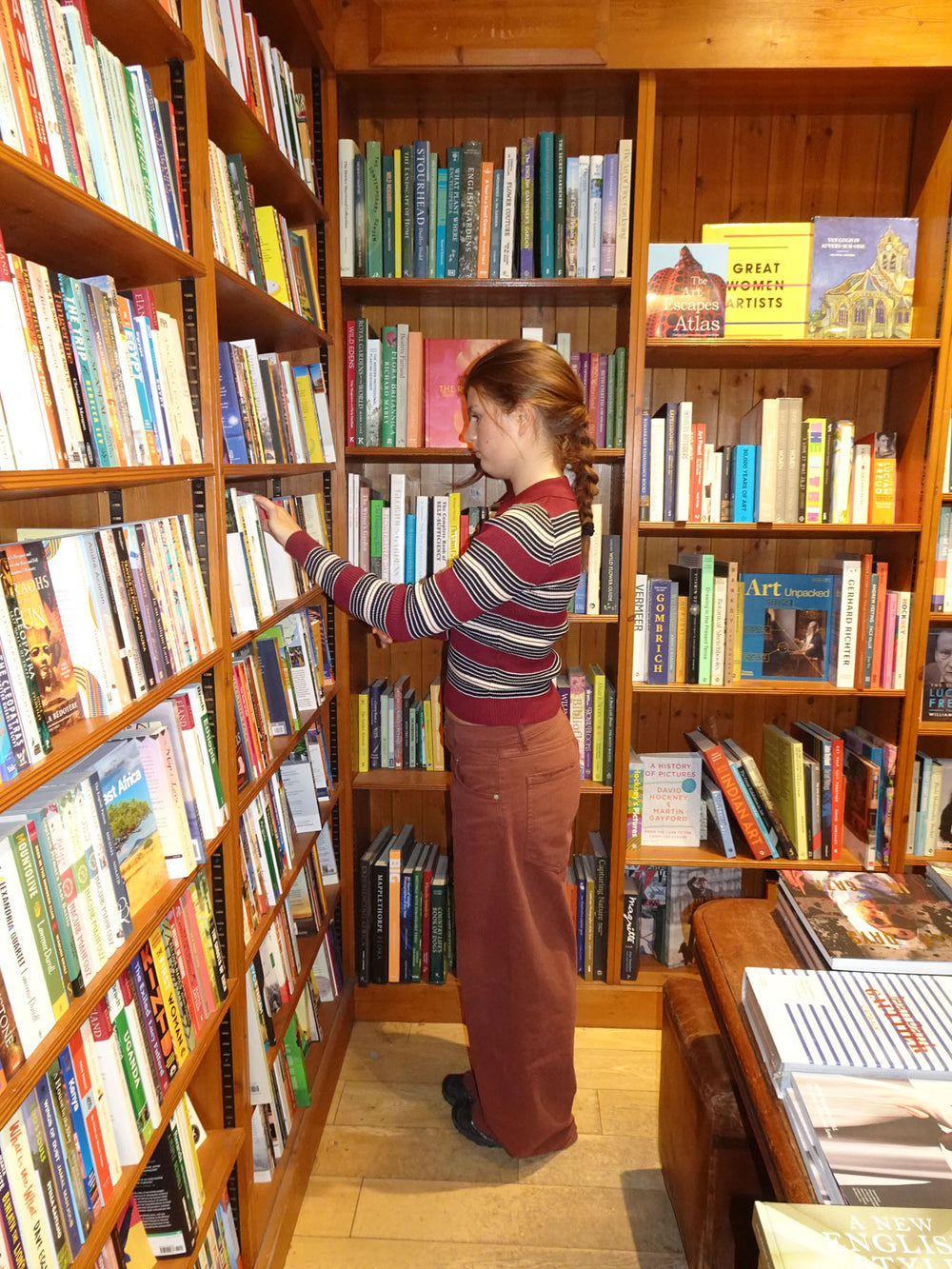 Tilina polo med striber - Rød/beige/navy