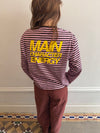 "Main character energy" bluse med striber - Pink/brun/gul