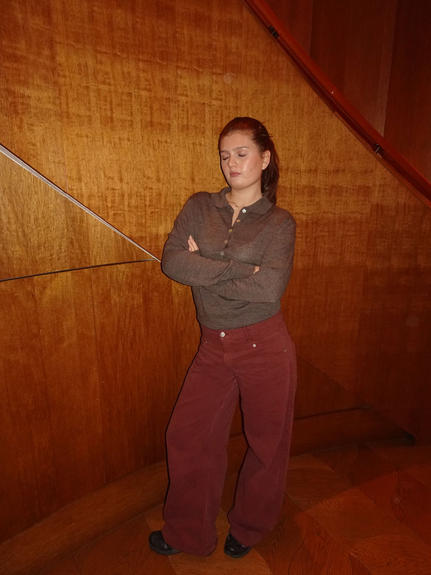 Jajana polo striktrøje - Brun