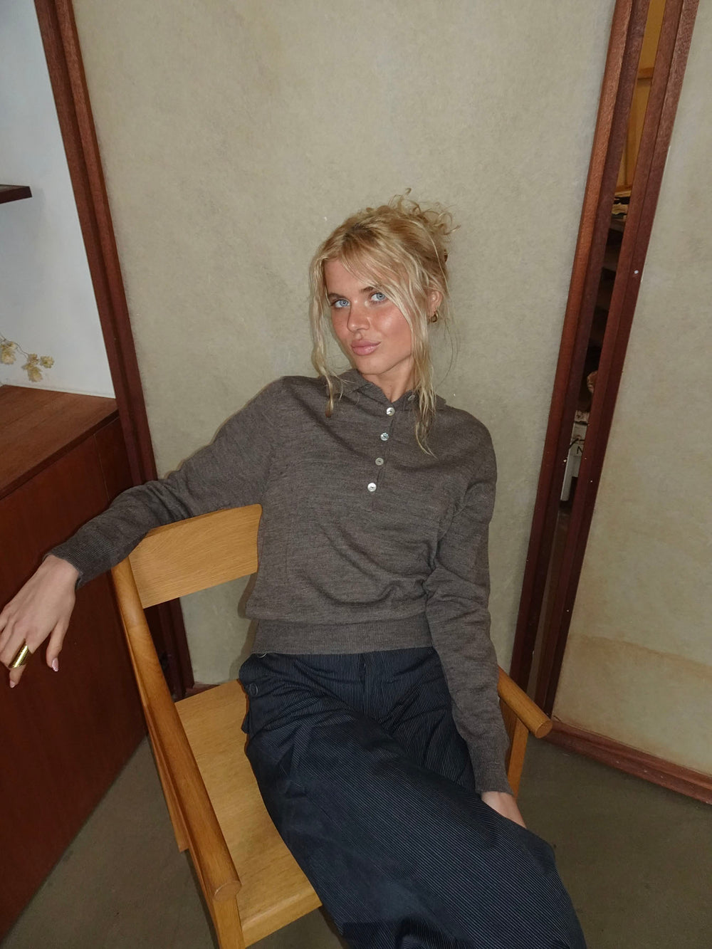 Jajana polo striktrøje - Brun