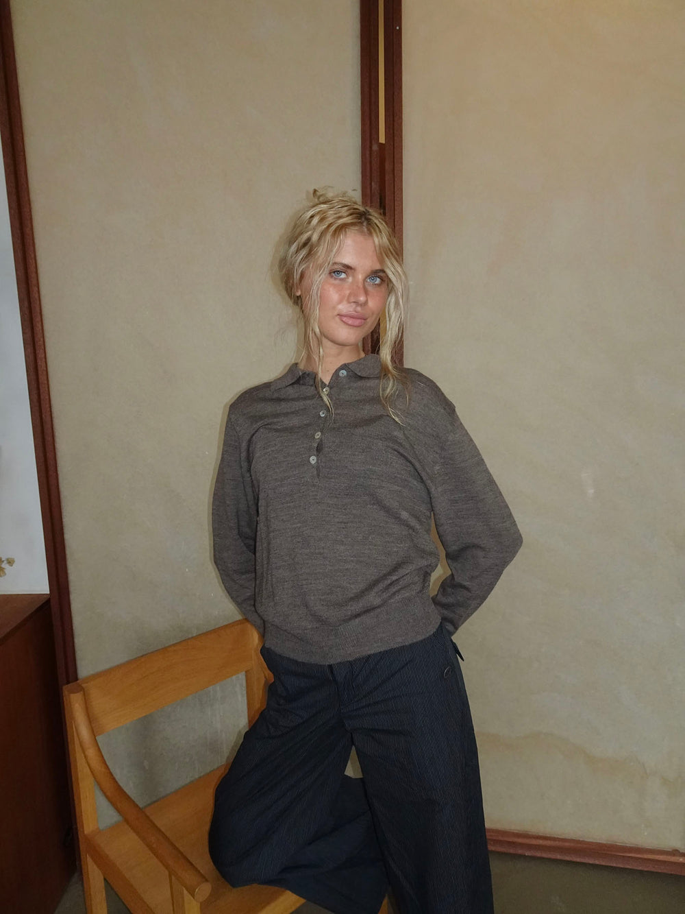 Jajana polo striktrøje - Brun