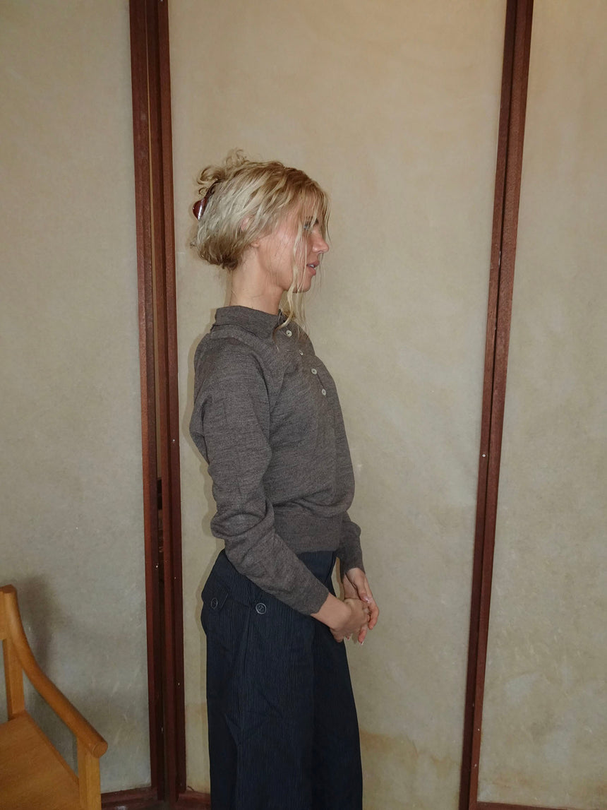 Jajana polo striktrøje - Brun