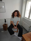 Autine stribede polo t-shirt - Gul/Lyseblå/Beige