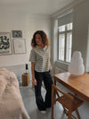 Autine stribede polo t-shirt - Gul/Lyseblå/Beige