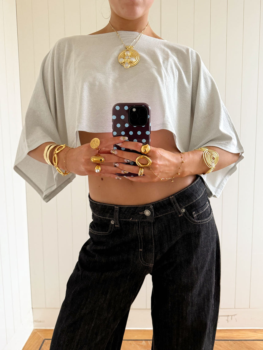 Scandivv poncho med glimmer - Sølv