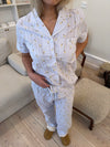 Tinna pyjamas sæt med isvafler - Blå/hvid