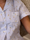 Tinna pyjamas sæt med isvafler - Blå/hvid