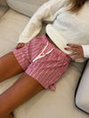 Mily stribede pyjamasshorts - Rød/hvid