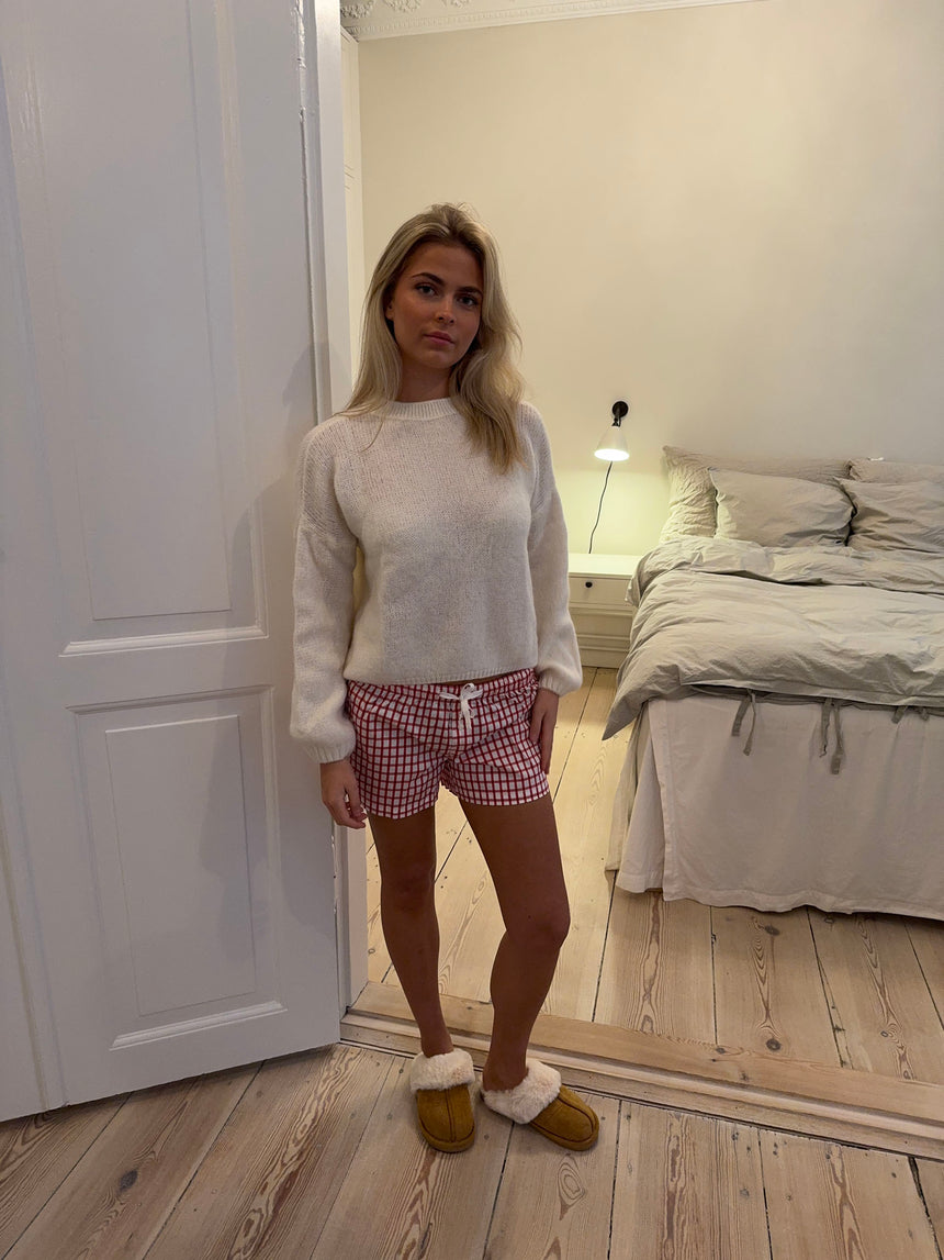Mily ternet pyjamas shorts - Hvid/rød