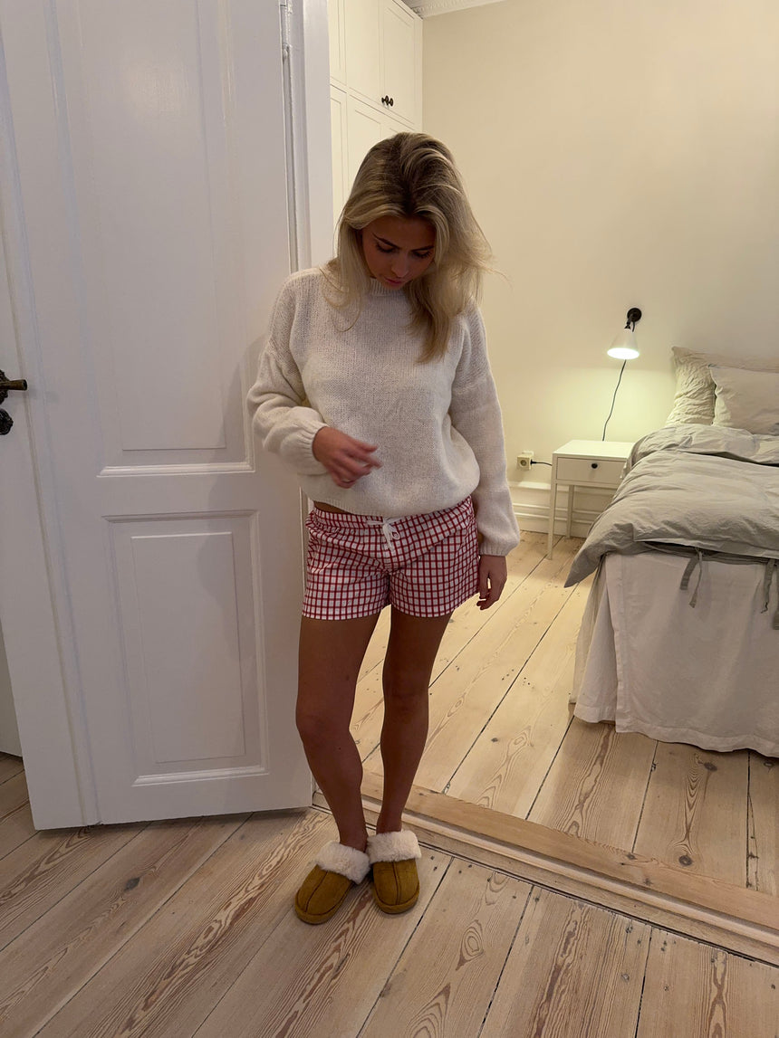Mily ternet pyjamas shorts - Hvid/rød