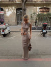 Osccarra top med knapper - Beige