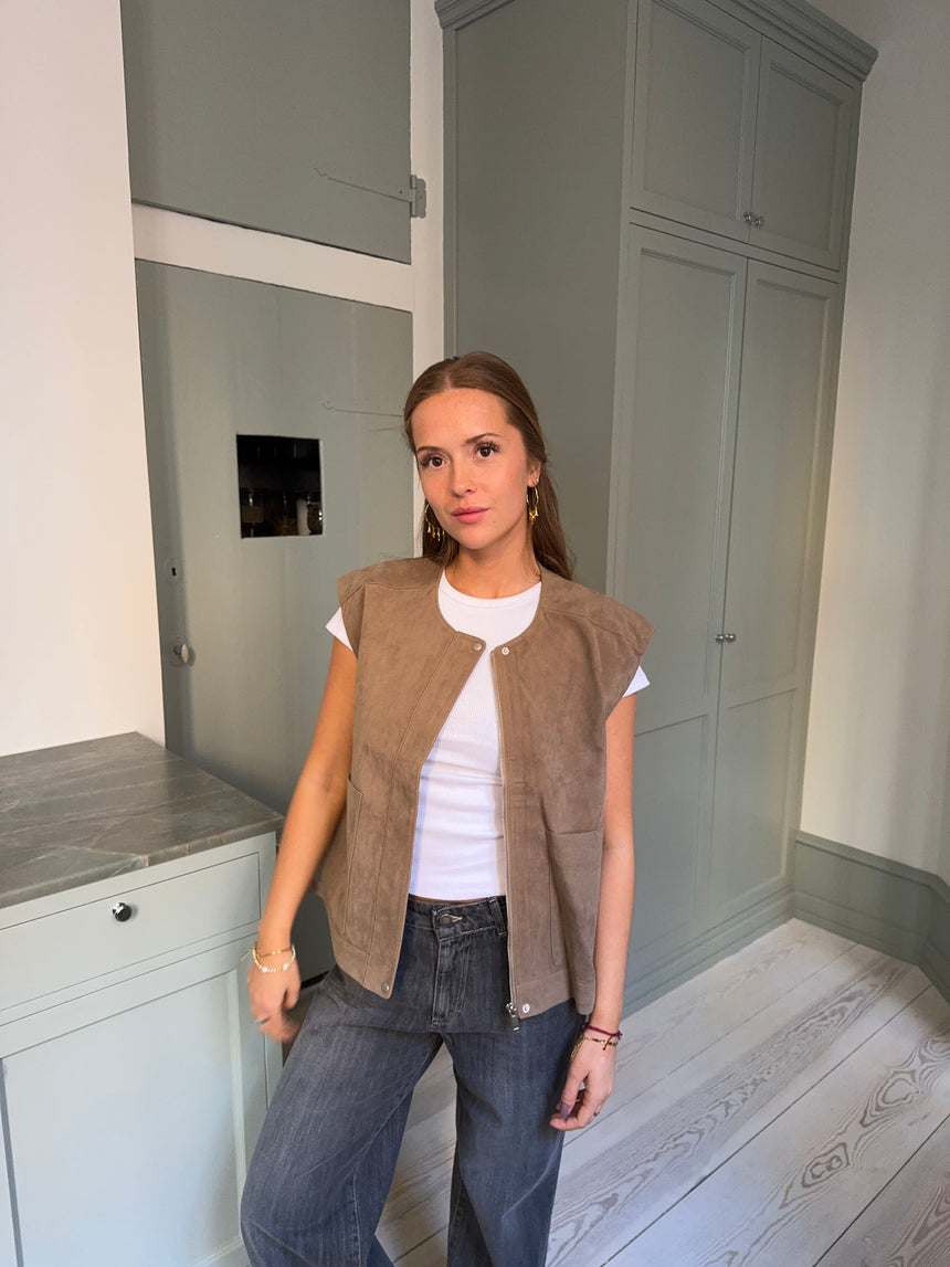 Christabel ruskind vest - Beige