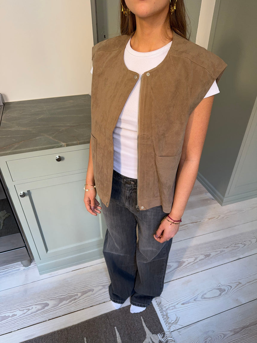 Christabel ruskind vest - Beige