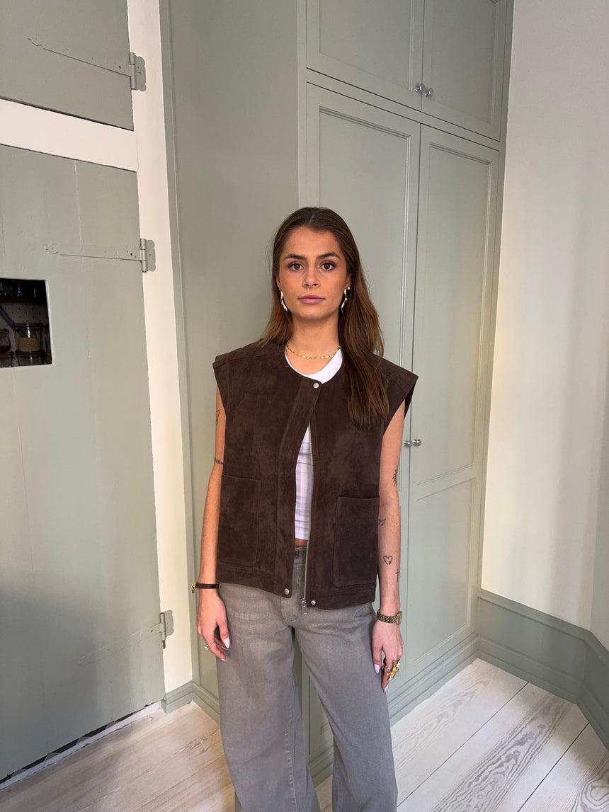 Christabel ruskind vest - Brun