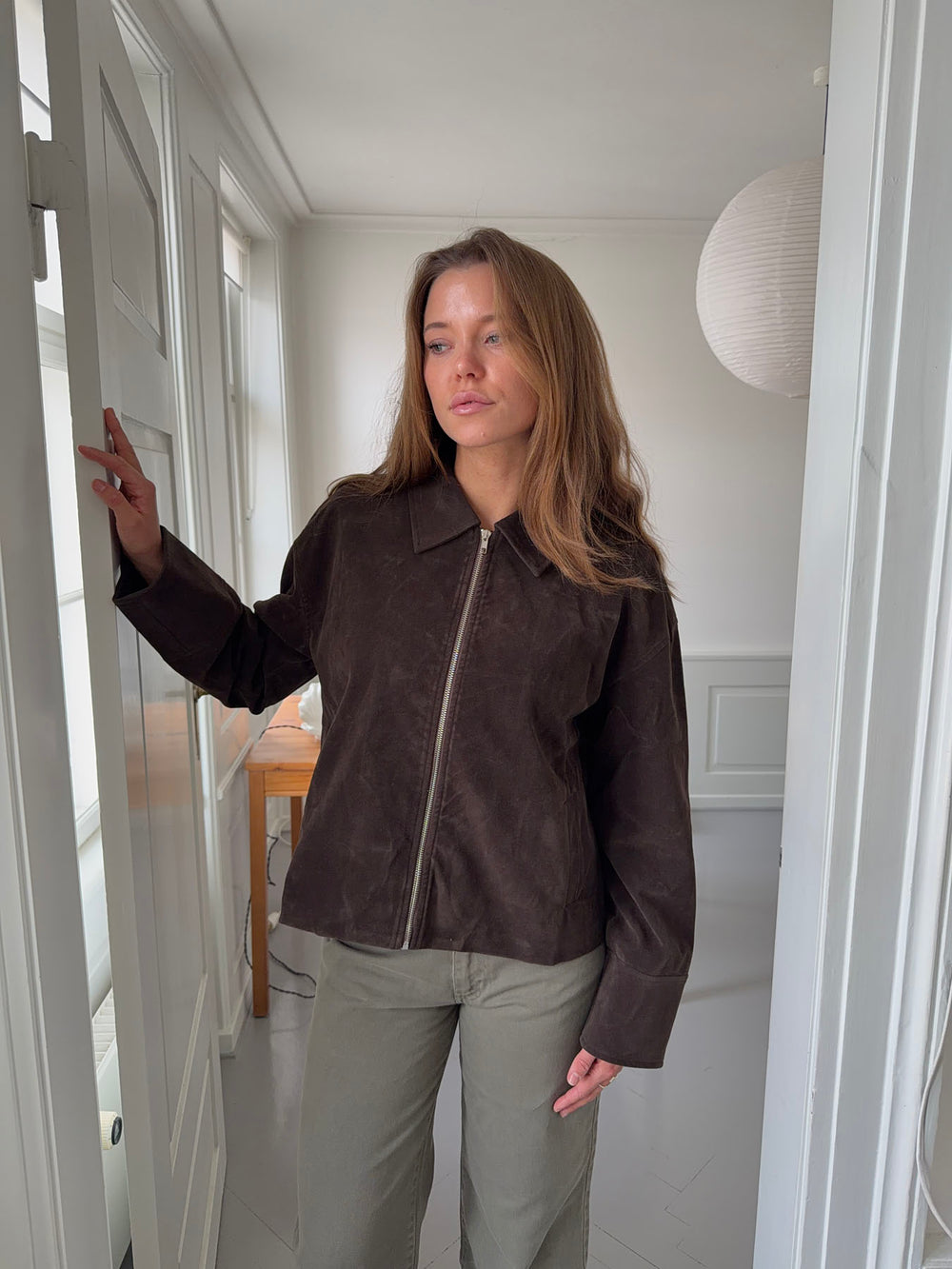 Dalila ruskindsjakke - Brun