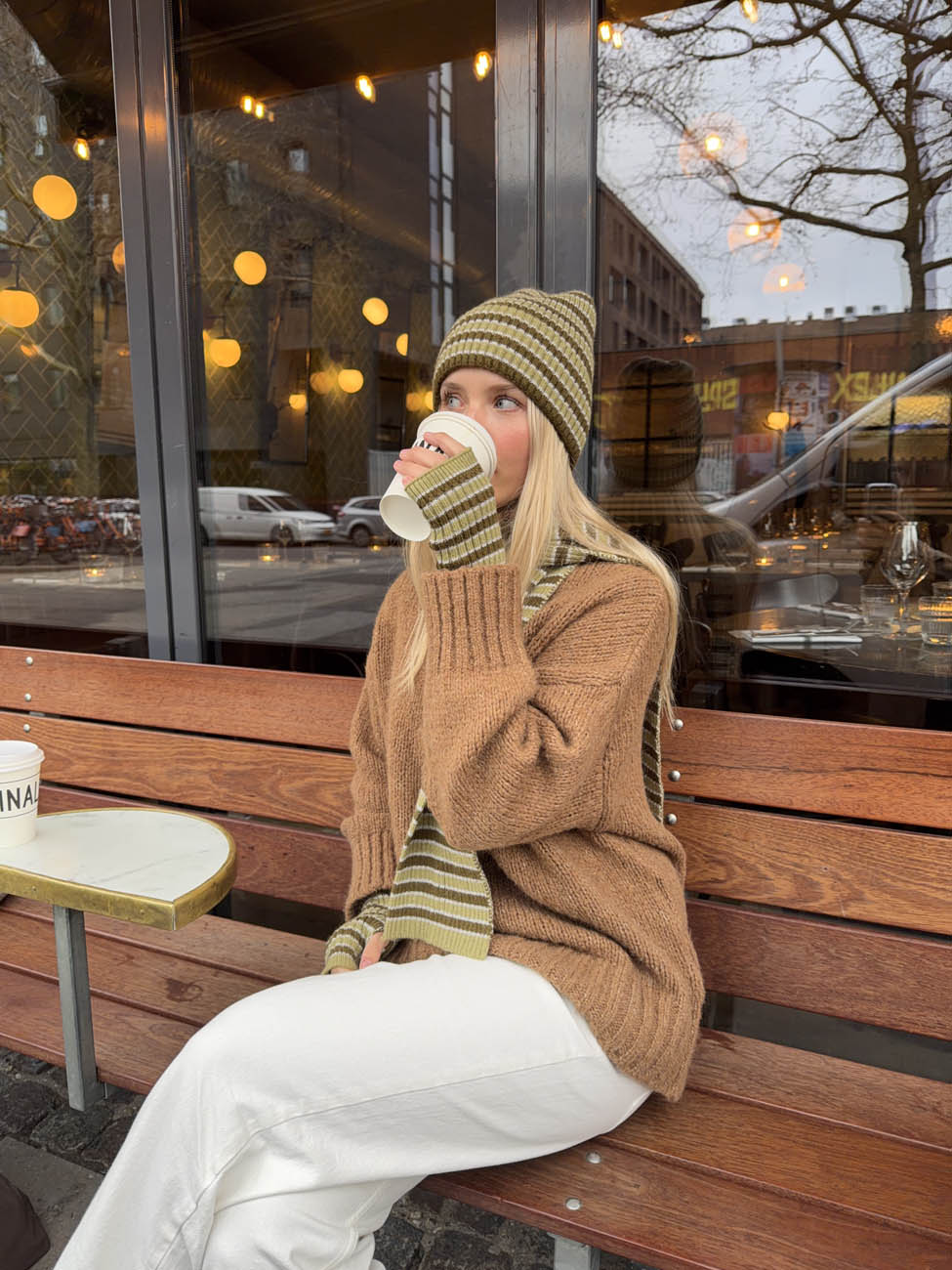 Mio sæt handsker og tørklæde - Grøn/brun/kaki