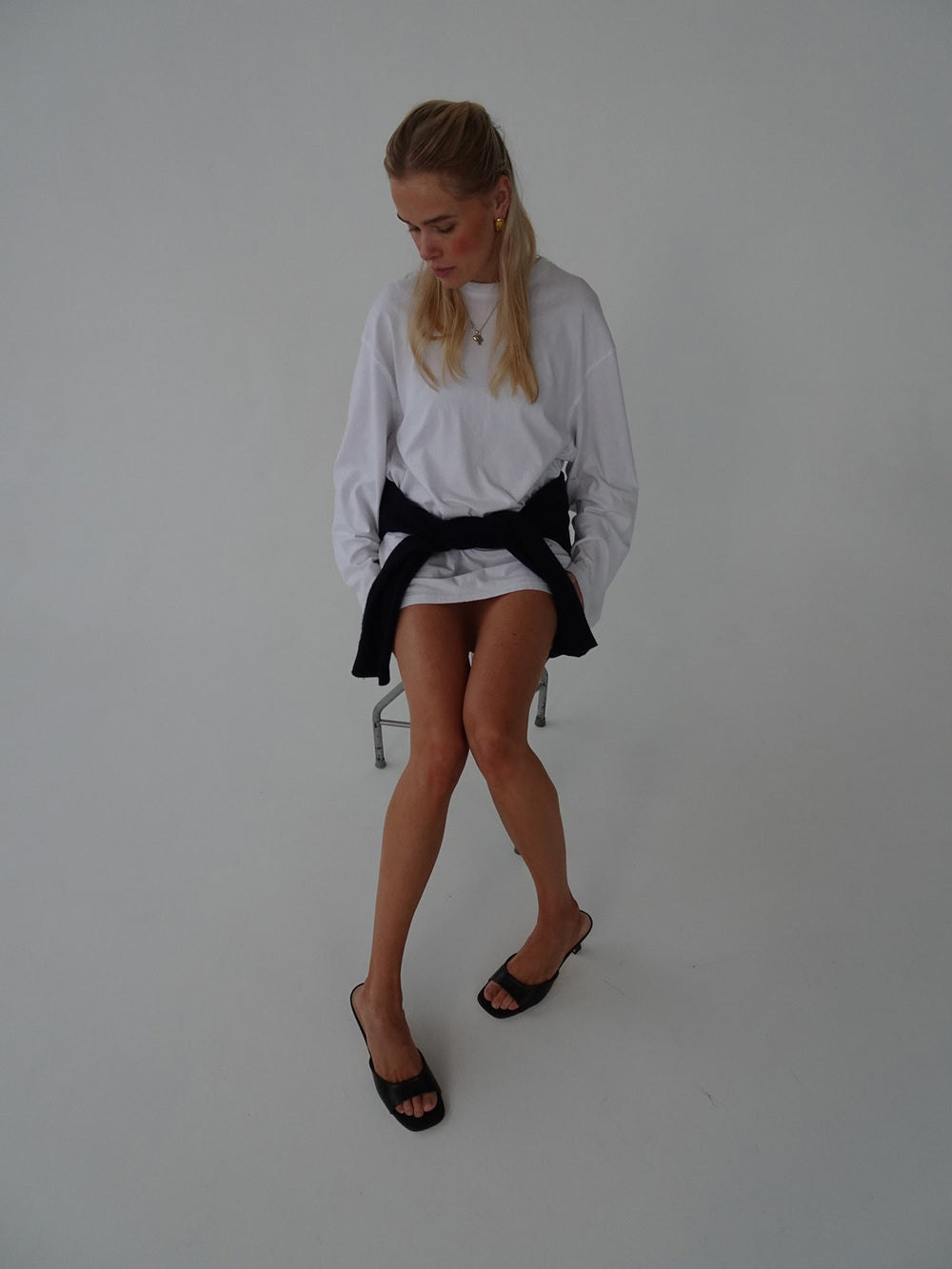 Christie sandaler med hæl i slangeskind  - Sort