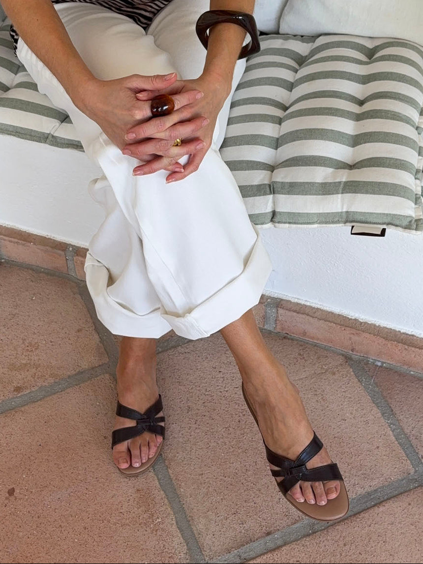 Figma sandaler - Mørkebrun/beige