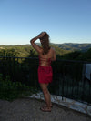 Siena satin bandeau kjole - Rød