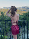 Siena satin bandeau kjole - Rød