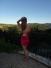 Siena satin bandeau kjole - Rød